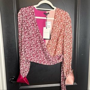 En Saison Floral Side Tie NWT SATIN CUFFS Formal Wear Party